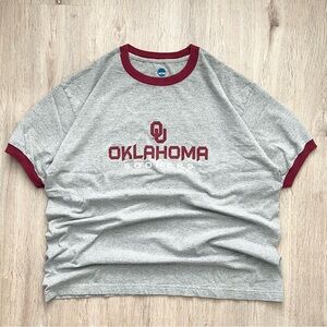 Vintage Y2K Oklahoma Sooners OU Ringer T-Shirt Men’s XL Heather Gray NCAA